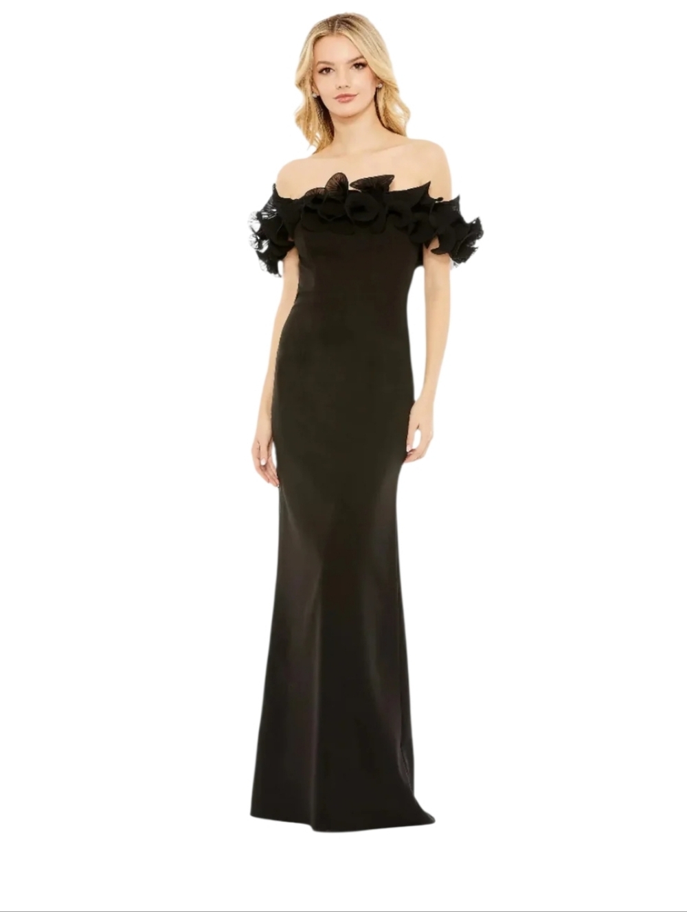 Mac Duggal Off the Shoulder Ruffle Detail Column Gown NWT - Size 10 & 16